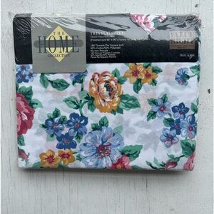 JC Penney The Home Collection Twin Flat Sheet Fancy Free Floral CottageCore New